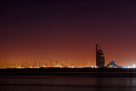 Burj al Arab and Skyline at night