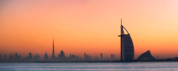 Burj al Arab and Skyline at dawn