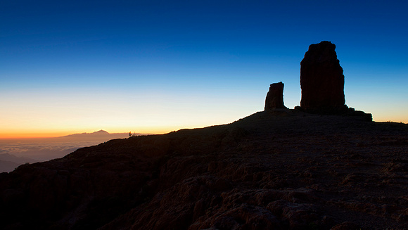 Roque Nublo and Teide at Sunset